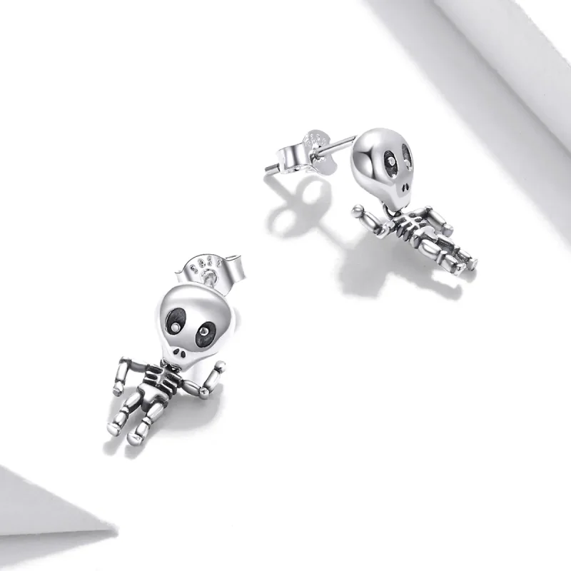 (bilde for) Pandora Style Sølv Kule Skeleton Stud øredobber - SCE1110 - Vis 4
