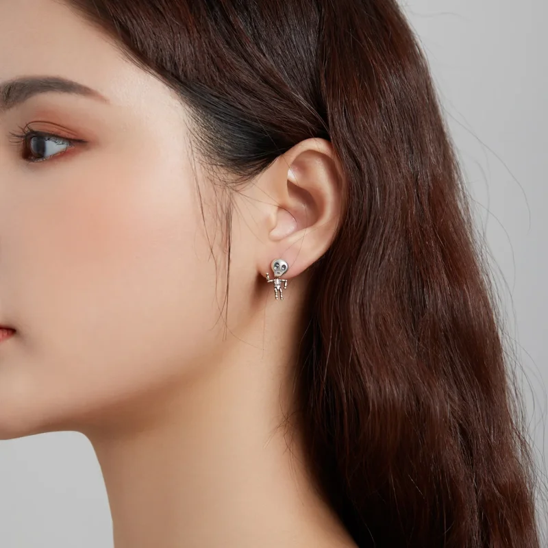 (bilde for) Pandora Style Sølv Kule Skeleton Stud øredobber - SCE1110 - Vis 6