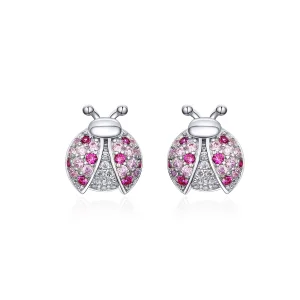 (bilde for) Pandora Style Sølv Ladybug ørepynt - SCE715
