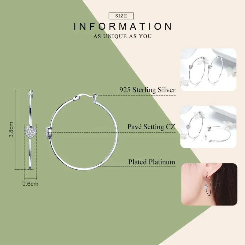 (bilde for) Pandora Style Sølv Love You Hoop øredobber - SCE518 - Vis 3
