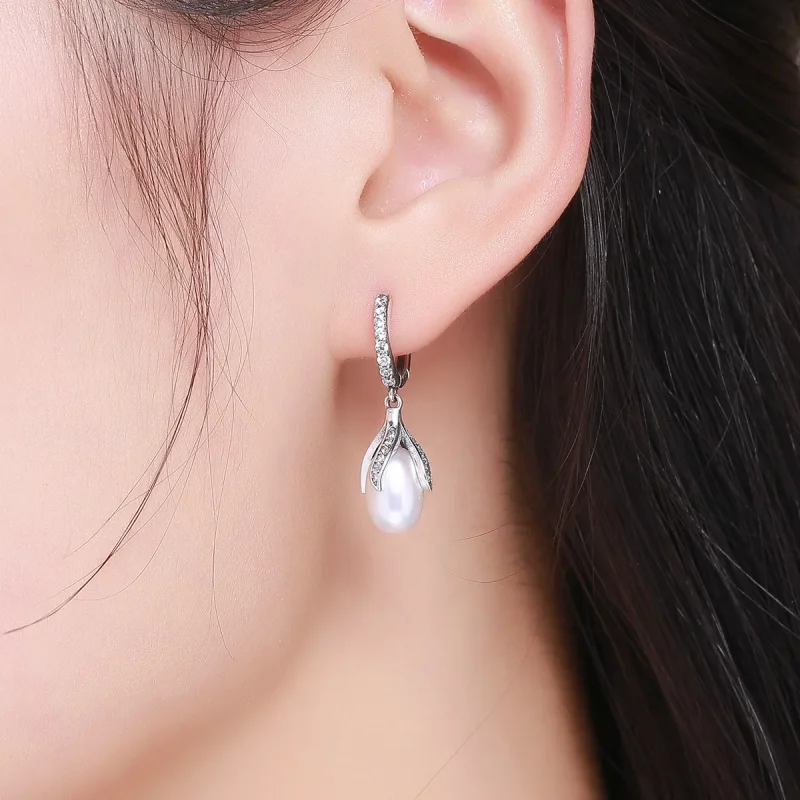 (bilde for) Pandora Style Sølv Mimosa Bud øredobber - SCE259 - Vis 6