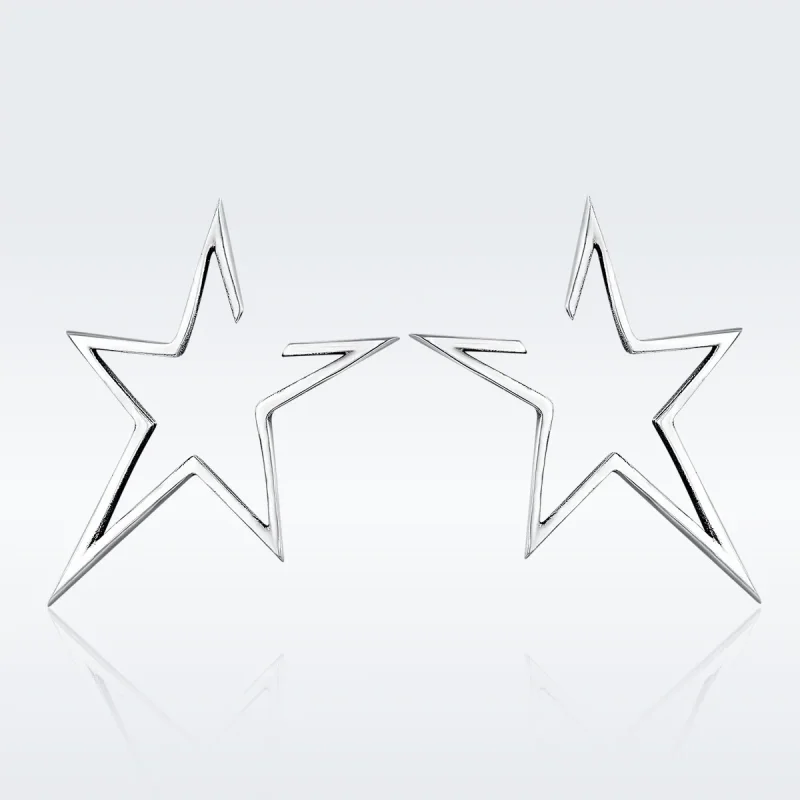 (bilde for) Pandora Style Sølv Moderne Star Stud øredobber - SCE107 - Vis 3