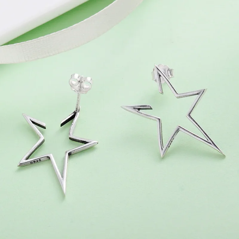 (bilde for) Pandora Style Sølv Moderne Star Stud øredobber - SCE107 - Vis 5