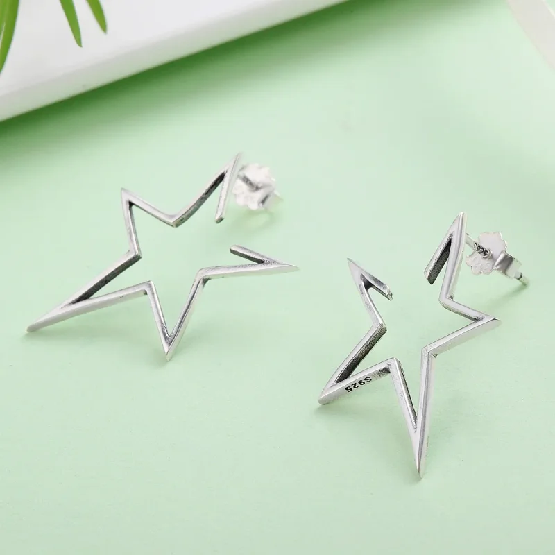 (bilde for) Pandora Style Sølv Moderne Star Stud øredobber - SCE107 - Vis 6