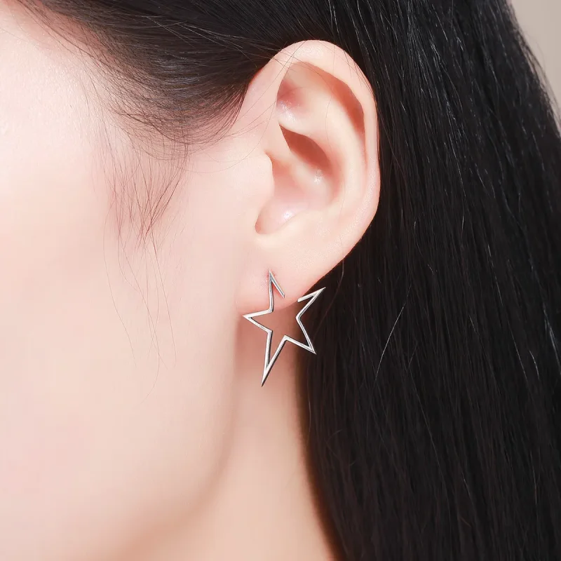 (bilde for) Pandora Style Sølv Moderne Star Stud øredobber - SCE107 - Vis 7