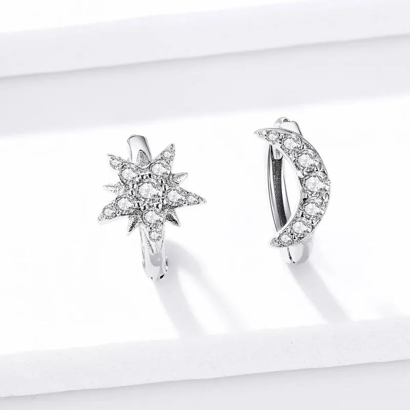 (bilde for) Pandora Style Sølv Moon & Star Hoop øredobber - BSE289 - Vis 2