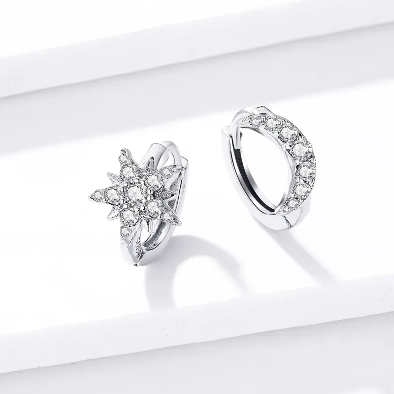(bilde for) Pandora Style Sølv Moon & Star Hoop øredobber - BSE289 - Vis 4