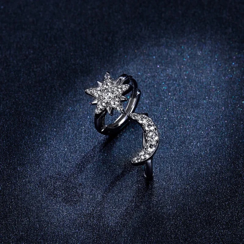(bilde for) Pandora Style Sølv Moon & Star Hoop øredobber - BSE289 - Vis 6