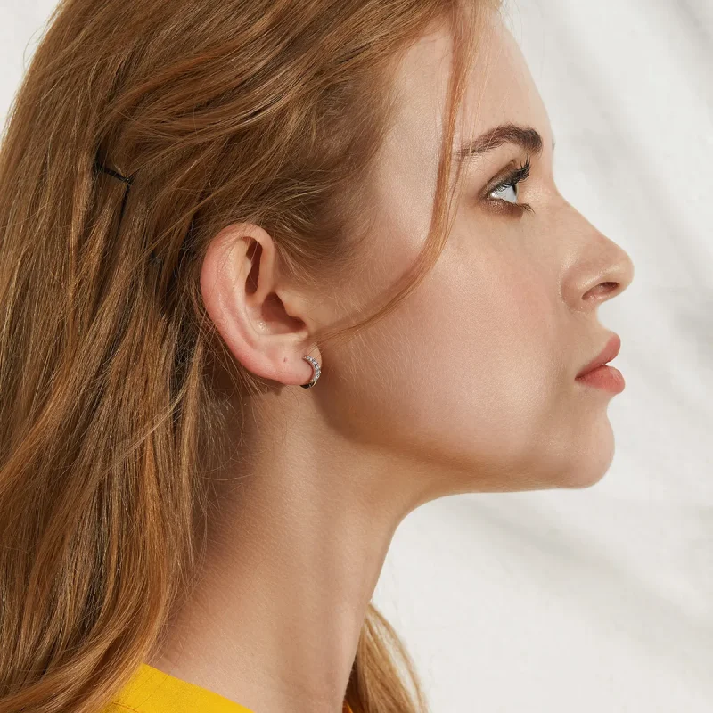 (bilde for) Pandora Style Sølv Moon & Star Hoop øredobber - BSE289 - Vis 9