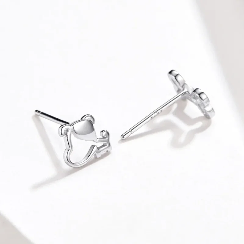 (bilde for) Pandora Style Sølv Openwork Paw Stud øredobber - SCE649 - Vis 4