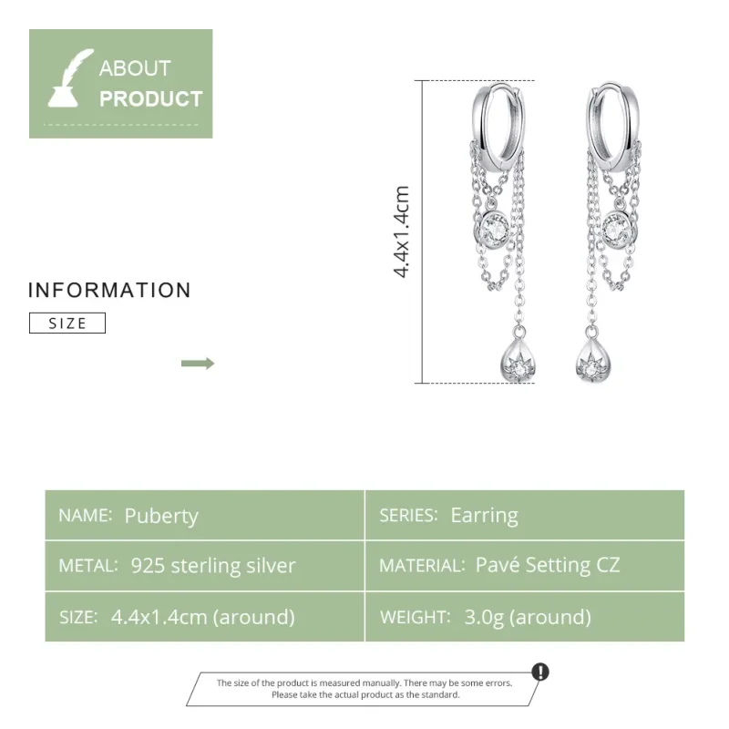 (bilde for) Pandora Style Sølv Pubertet Hengende øredobber - SCE638 - Vis 7