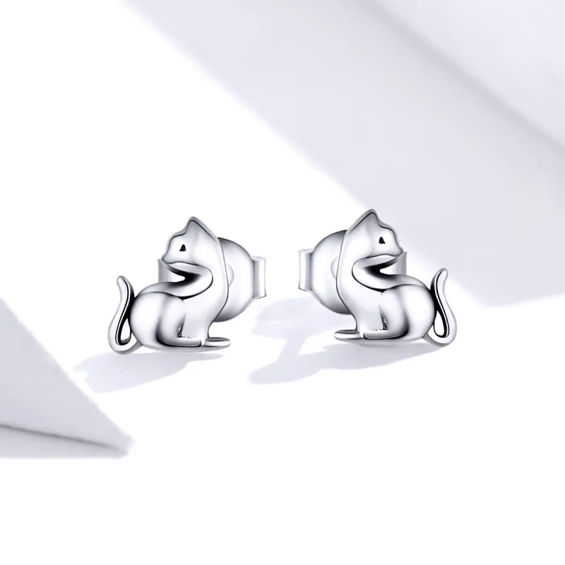 (bilde for) Pandora Style Sølv rampete øredobber med katt - SCE832 - Vis 4