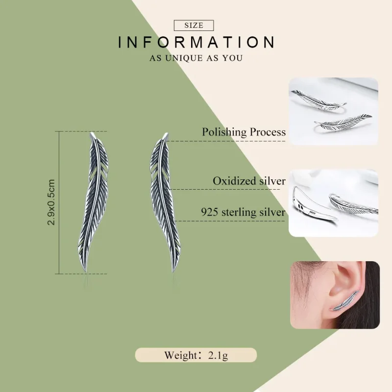 (bilde for) Pandora Style Sølv Retro Wings øredobber - SCE258 - Vis 3