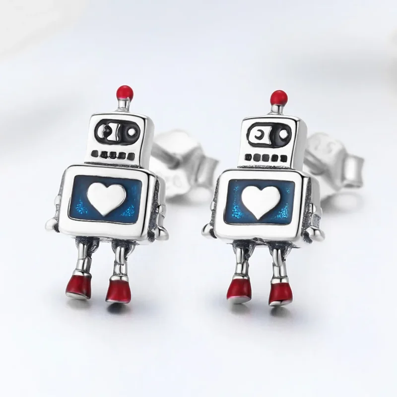 (bilde for) Pandora Style Sølv Robot øredobber - SCE477 - Vis 2