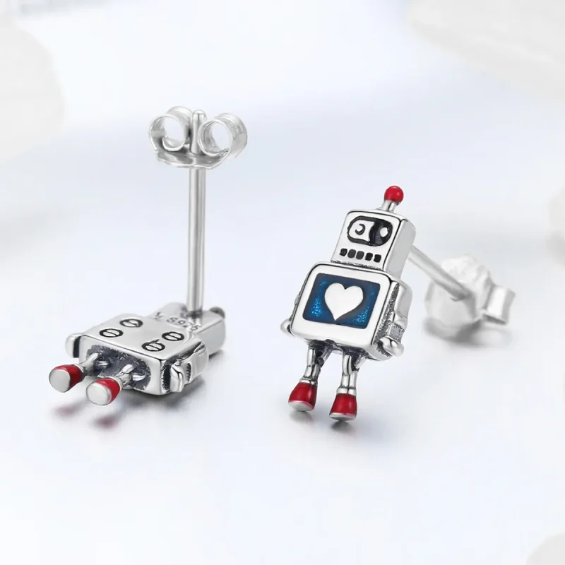 (bilde for) Pandora Style Sølv Robot øredobber - SCE477 - Vis 3