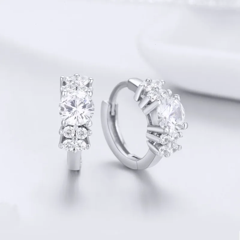 (bilde for) Pandora Style Sølv Romantic Shine Hoop øredobber - SCE485 - Vis 3