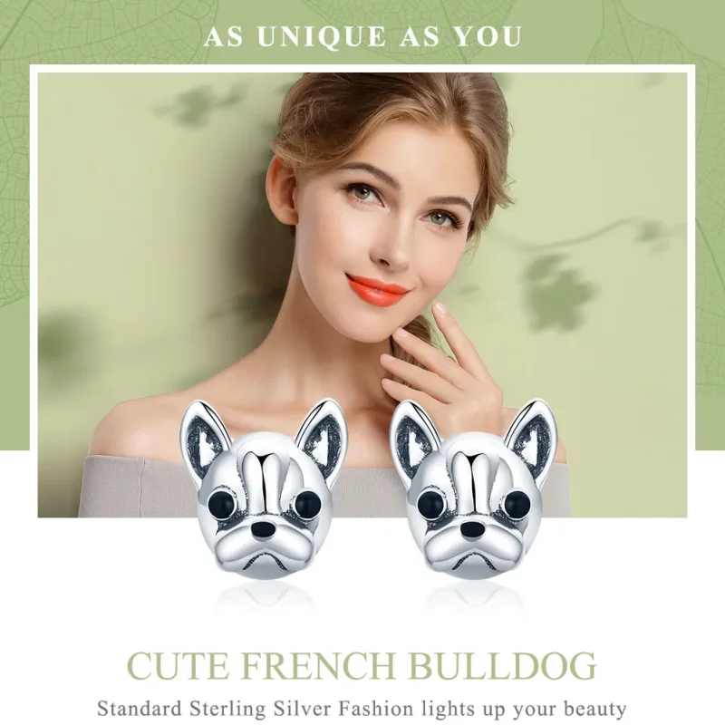 (bilde for) Pandora Style Sølv Søt Bulldog øredobber - SCE283 - Vis 2