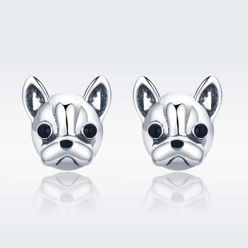 (bilde for) Pandora Style Sølv Søt Bulldog øredobber - SCE283 - Vis 3