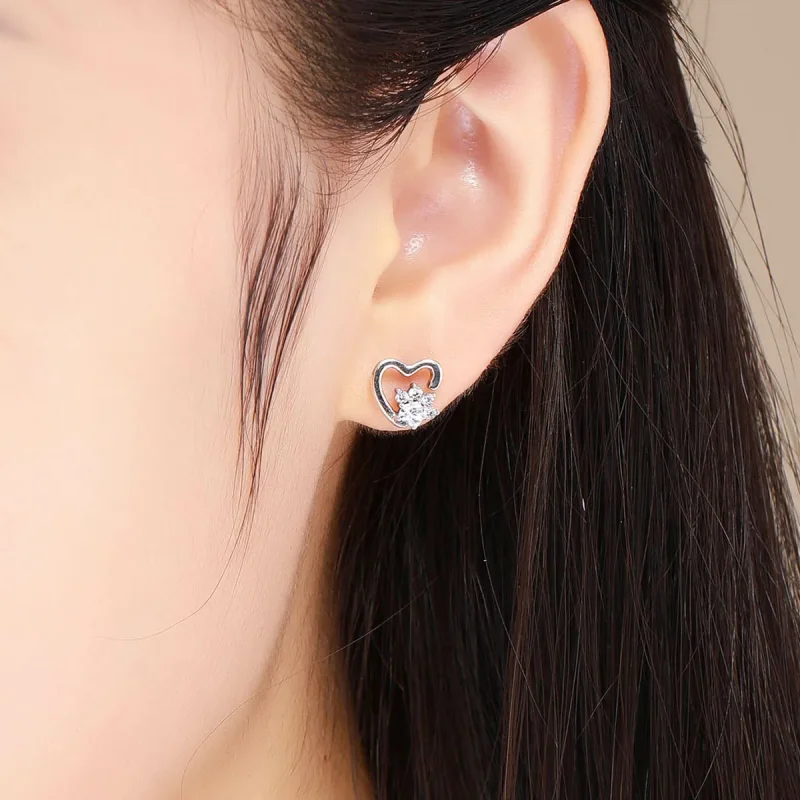 (bilde for) Pandora Style Sølv Søt Cat Paw Stud øredobber - SCE415 - Vis 5