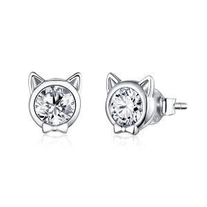 (bilde for) Pandora Style Sølv Søte Cat Stud øredobber - SCE899