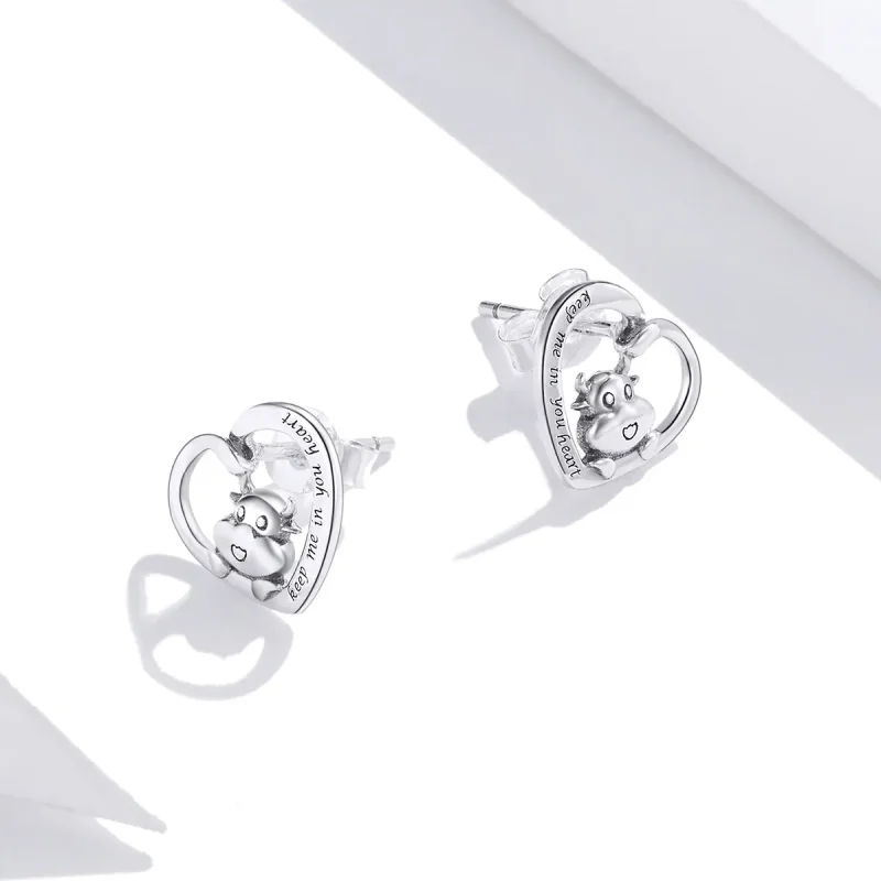(bilde for) Pandora Style Sølv Søte Cow Stud øredobber - SCE984 - Vis 4
