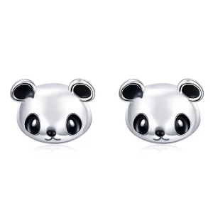 (bilde for) Pandora Style Sølv Søte Panda øredobber - SCE386