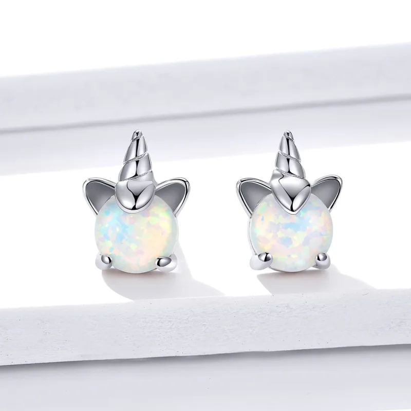 (bilde for) Pandora Style Sølv Søte Unicorn øredobber - SCE737 - Vis 3