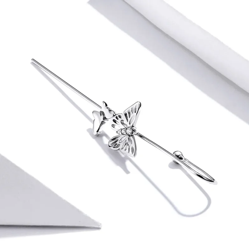 (bilde for) Pandora Style Sølv Stilige Ear Needles Dingle øredobber - SCE1132 - Vis 4