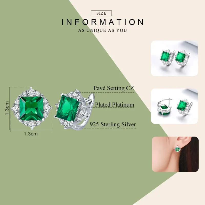 (bilde for) Pandora Style Sølvgrønne Aurora ørepynt - SCE540 - Vis 3