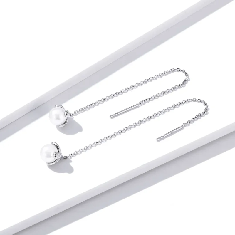 (bilde for) Pandora Style Sølvtråd Pure Flowers Dingle øredobber - BSE373 - Vis 3