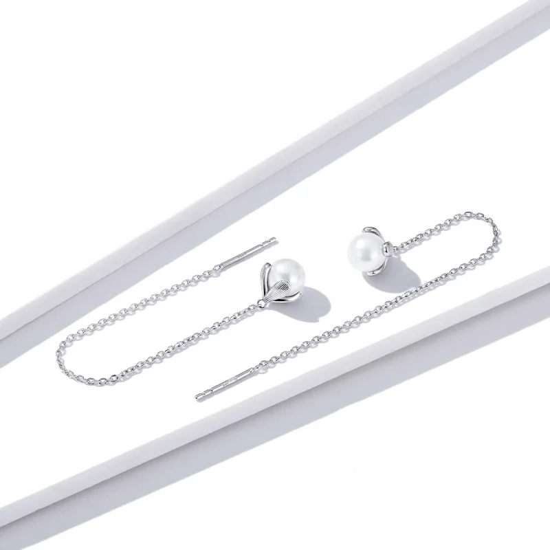 (bilde for) Pandora Style Sølvtråd Pure Flowers Dingle øredobber - BSE373 - Vis 4