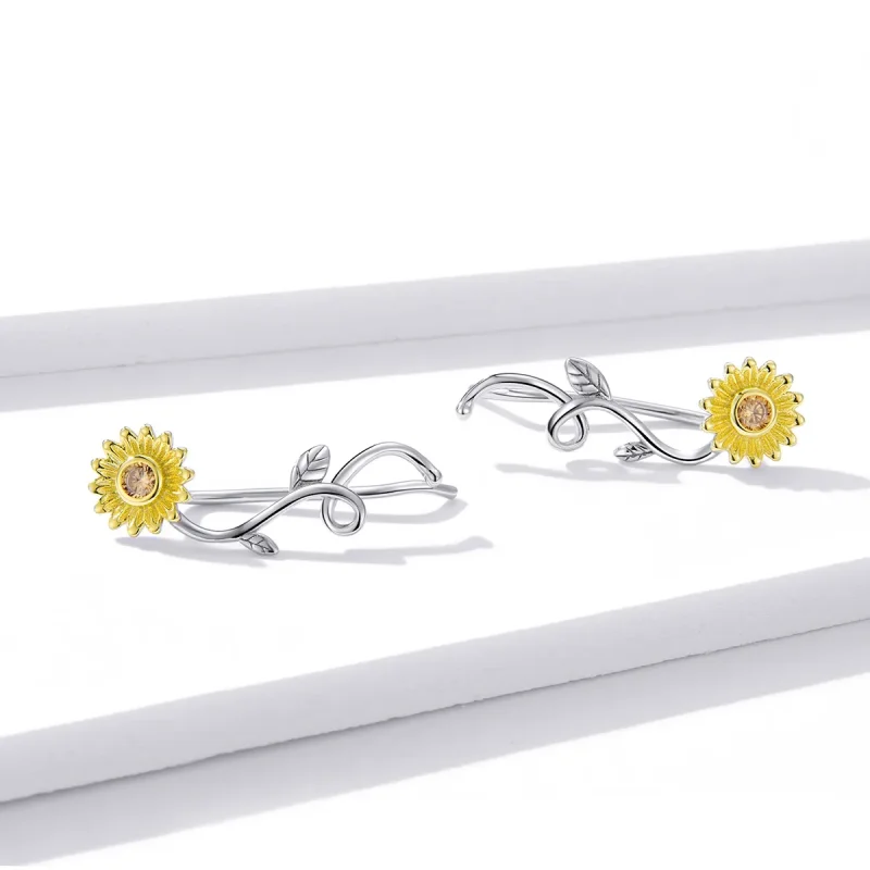 (bilde for) Pandora Style Two Tone Bicolor Fresh Daisy Stud øredobber - BSE394 - Vis 2