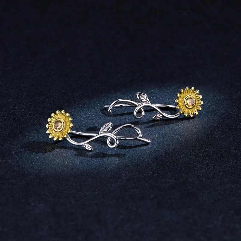 (bilde for) Pandora Style Two Tone Bicolor Fresh Daisy Stud øredobber - BSE394 - Vis 5