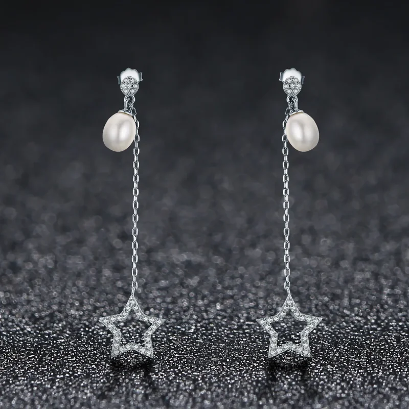 (bilde for) Pandora Style Bright Stars hengende øredobber - VSE127 - Vis 2