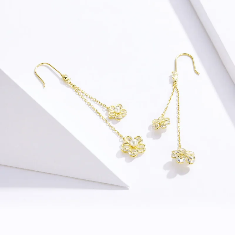 (bilde for) Pandora Style Flower Light Hengende øredobber - BSE197 - Vis 4