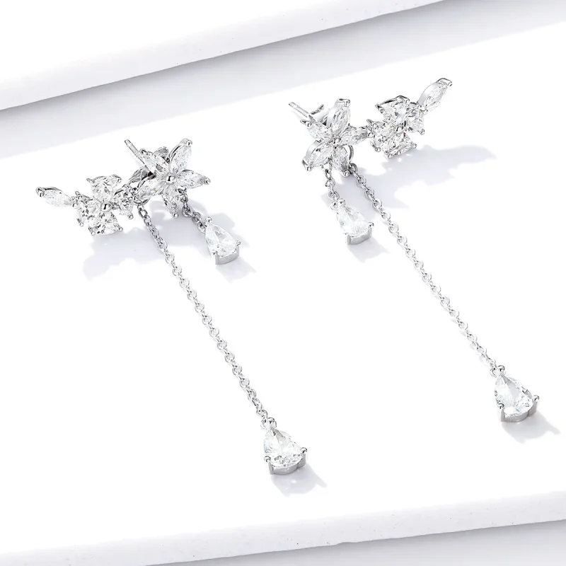 (bilde for) Pandora Style Flower Love Hengende øredobber - BSE288 - Vis 2