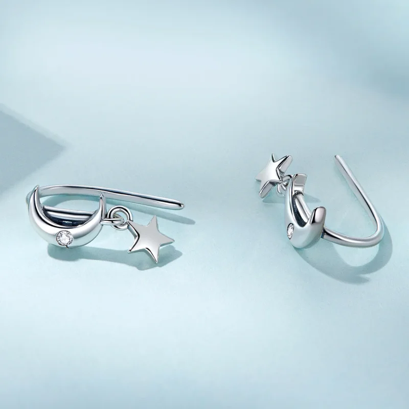 (bilde for) Pandora Style Moon and Stars Hengende øredobber - SCE1500 - Vis 3