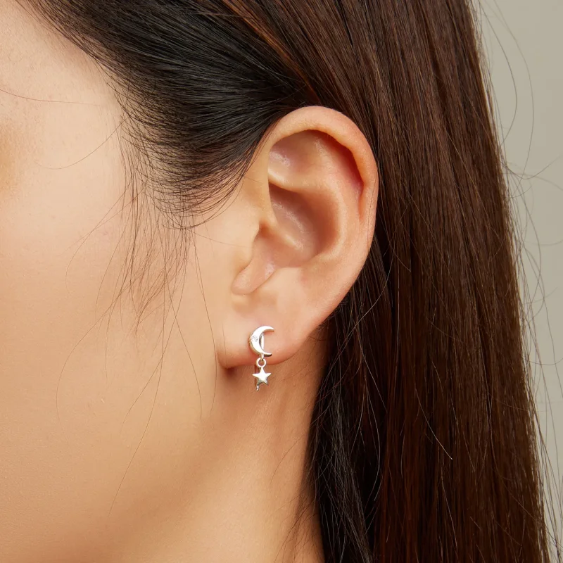(bilde for) Pandora Style Moon and Stars Hengende øredobber - SCE1500 - Vis 5