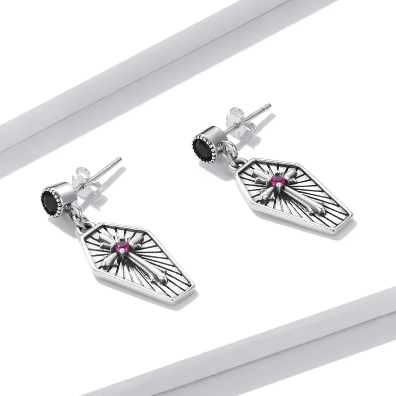 (bilde for) Pandora Style Mystery Cross hengende øredobber - BSE536 - Vis 2