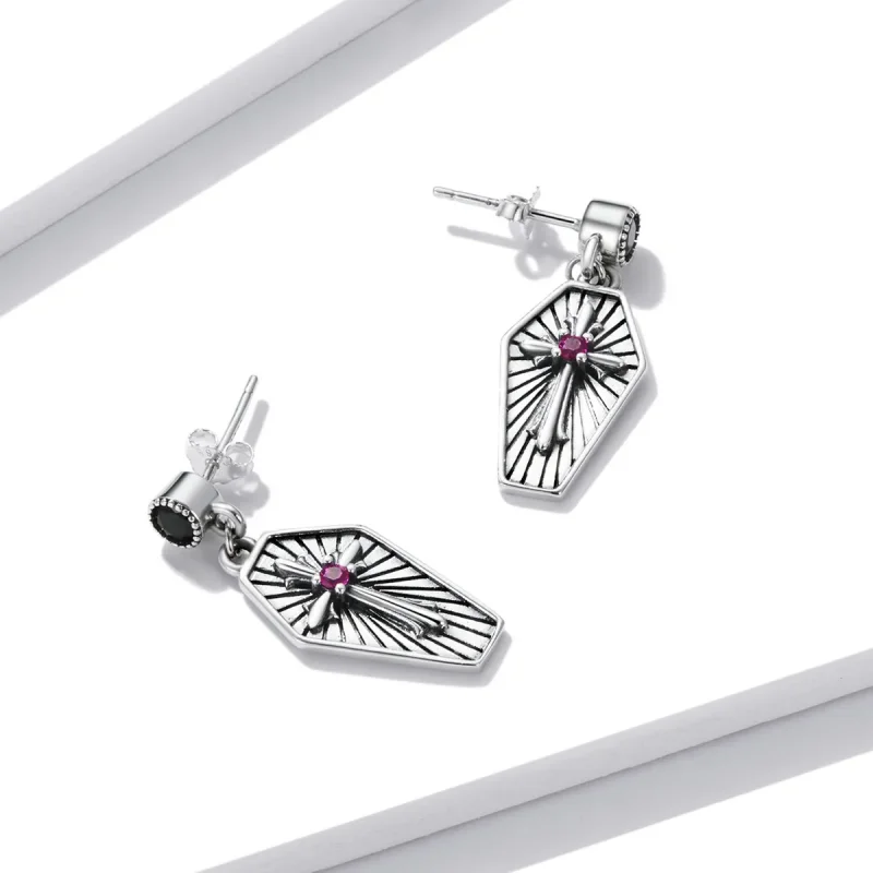(bilde for) Pandora Style Mystery Cross hengende øredobber - BSE536 - Vis 3