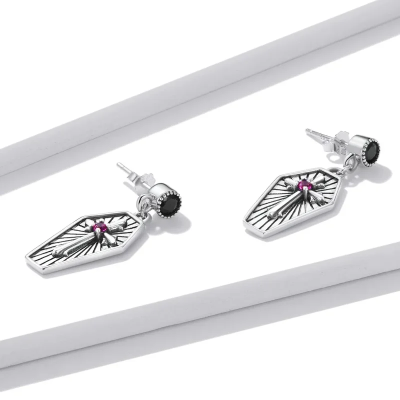 (bilde for) Pandora Style Mystery Cross hengende øredobber - BSE536 - Vis 4