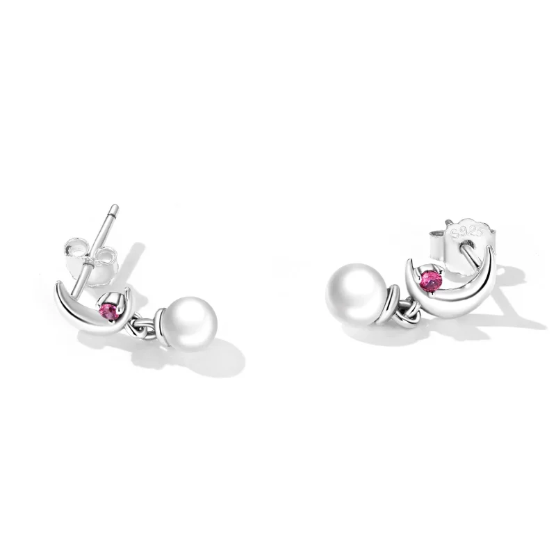 (bilde for) Pandora Style Pearl Moon Hengende øredobber - SCE1430 - Vis 2