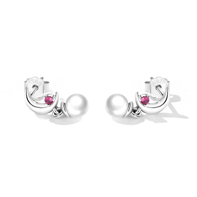 (bilde for) Pandora Style Pearl Moon Hengende øredobber - SCE1430 - Vis 4