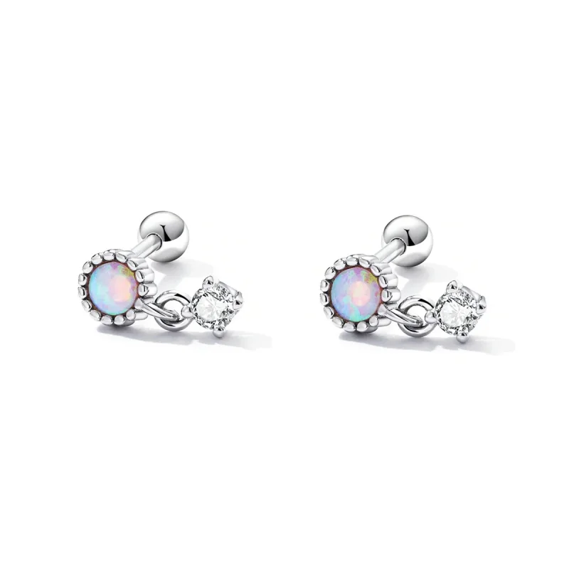 (bilde for) Pandora Style Simple Opal Hengende øredobber - SCE1382 - Vis 2