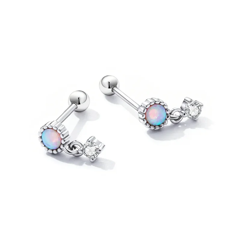 (bilde for) Pandora Style Simple Opal Hengende øredobber - SCE1382 - Vis 3