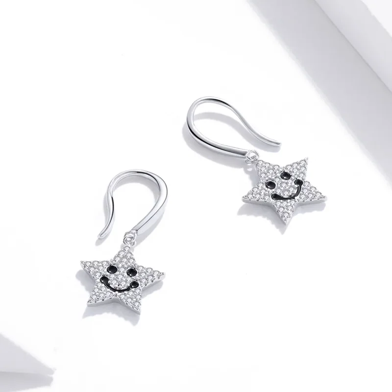 (bilde for) Pandora Style Smile Star hengende øredobber - SCE946 - Vis 2