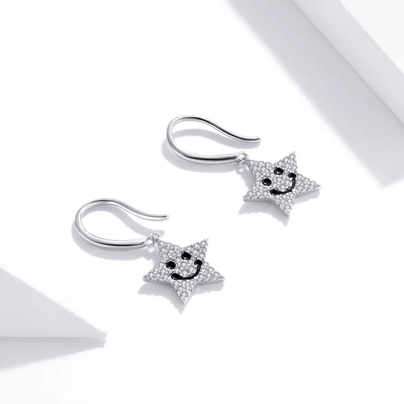 (bilde for) Pandora Style Smile Star hengende øredobber - SCE946 - Vis 3
