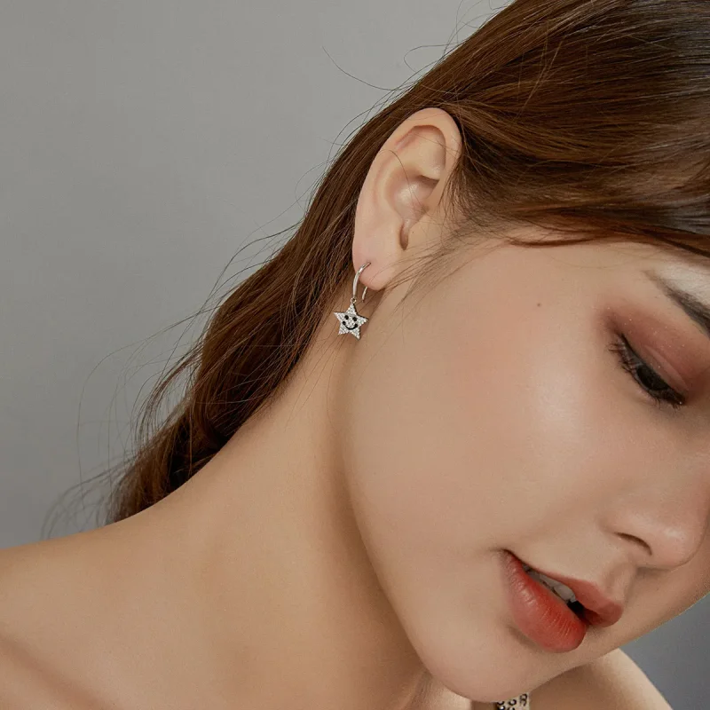 (bilde for) Pandora Style Smile Star hengende øredobber - SCE946 - Vis 5