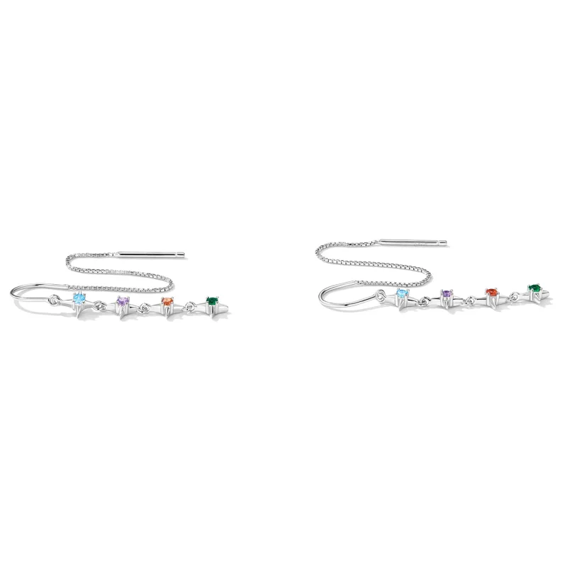 (bilde for) Pandora Style Starry Zirconium Hengende øredobber - SCE1420 - Vis 2