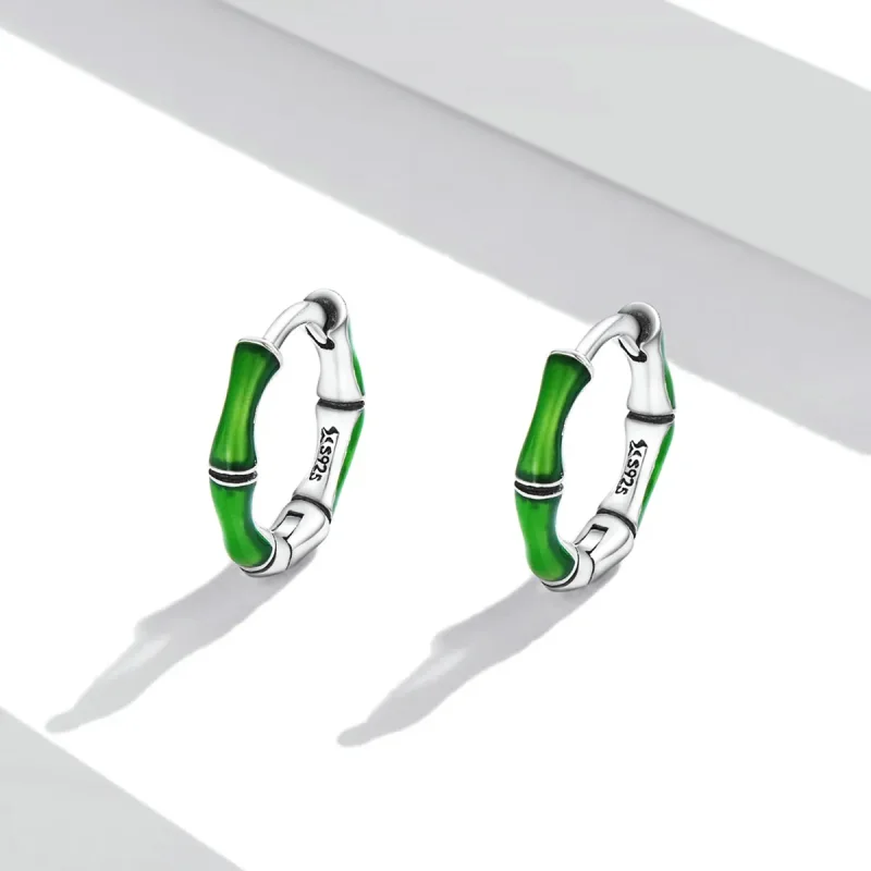 (bilde for) Pandora Style Bamboo Hoop øredobber - SCE1350 - Vis 2
